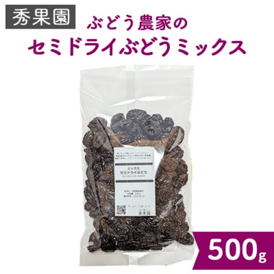 【秀果園】ぶどう農家のセミドライぶどうミックス500g ×1袋