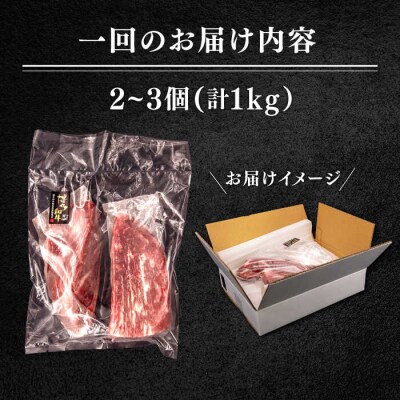 【全12回定期便】 博多 和牛 モモ ブロック 1kg (2-3本)  [ABH025]