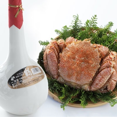 釧路福司「鶴」本醸造と毛蟹のセット ふるさと納税 酒 かに F4F-0537