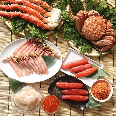 【海鮮魚卵豪華セットE】毛がに5尾・タラバ脚6肩・イクラ・たらこ・ズワイ蟹・ホタテ F4F-0417