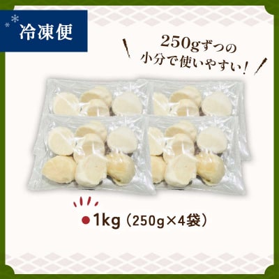 【訳あり】北海道産 ほたて貝柱 250g×4袋 1kg ふるさと納税 帆立 F4F-8905