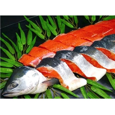 【特選】甘塩天然紅鮭 1尾(切り身) ふるさと納税 魚 F4F-0309