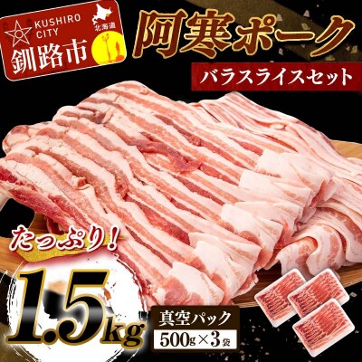 阿寒ポークバラスライスセット 1.5kg ふるさと納税 豚肉 F4F-5290