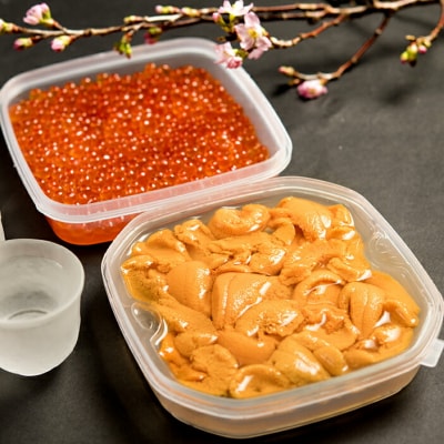 塩水うに (生ウニ) 100g いくら昆布醤油漬け 200g F4F-1573