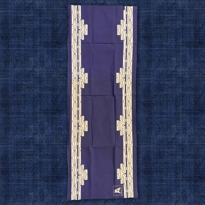 アイヌ 文様 手ぬぐい B ネイビー F4F-1809