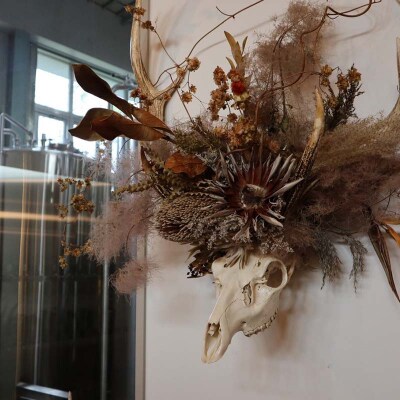 花鹿 ―ROKU― 鹿 角 オブジェ 飾り ドライフラワー インテリア シカ