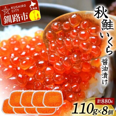 北海道産秋鮭いくら醤油漬け 110g×8個 計880g 秋鮭 北海道 イクラ F4F-8762