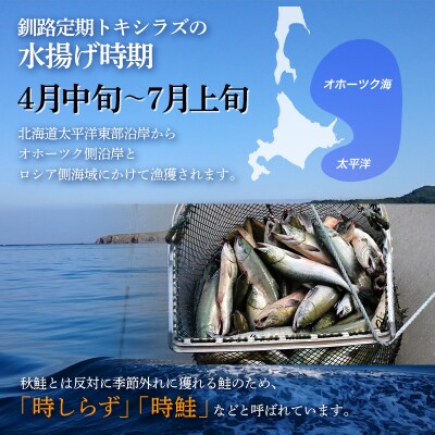 特大 船上活じめ釧路定置トキシラズ5切れ 真空パック 小分け 肉厚 鮭 サケ 魚 F4F-8388