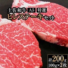 土佐和牛A5特選ヒレステーキ100g×2枚セット