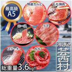 土佐和牛最高級A5ランク満喫セット3.6kg「黒潮」高知県産 | ふるさと納税のお礼品