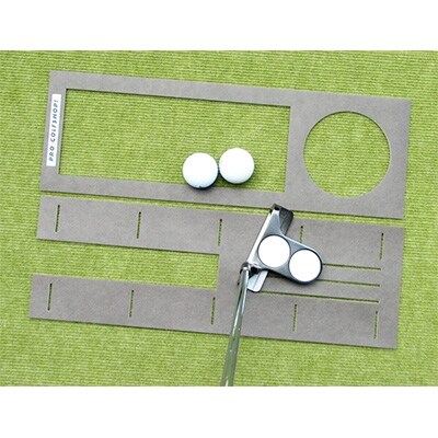 ゴルフ練習用・高速BENT-TOUCHパターマット45cm×3mと練習用具【A036】