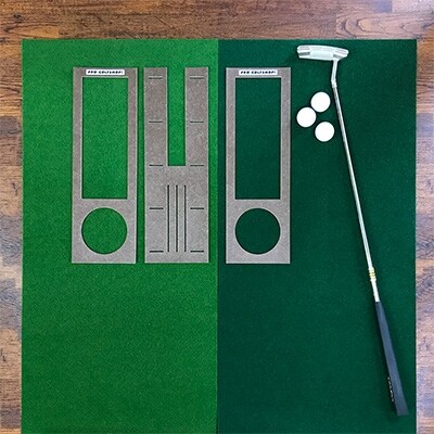 ゴルフ練習用・クオリティ・コンボ 45cm×3m(高品質パターマット2枚組と練習用具)