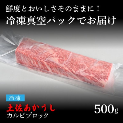 エイジング工法　熟成肉　土佐あかうし　特選カルビブロック500g(冷凍)【TKA118】