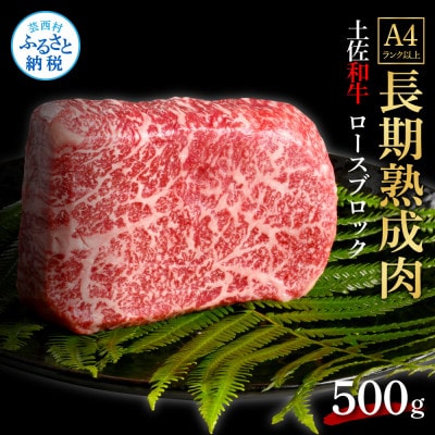 エイジング工法　熟成肉　土佐和牛　特選ロースブロック500g(冷凍)【TKA208】