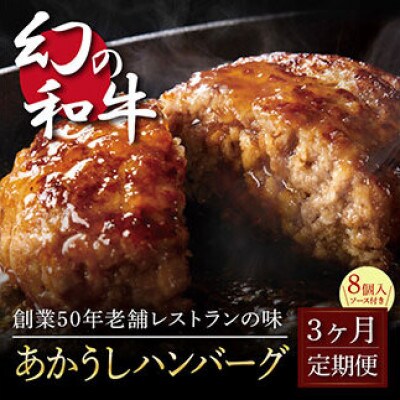 【毎月定期便】土佐和牛あかうしハンバーグ120g×8ケ+ソース【t123cdm】全3回
