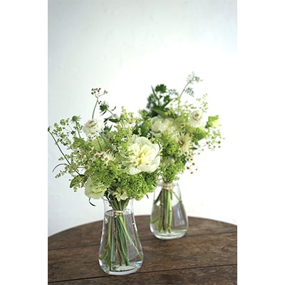 【毎月定期便】芸西村産季節の生花花束　一対　供花　仏花　初回花瓶付【t171tmf】全12回