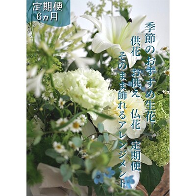 【毎月定期便】芸西村産季節の生花アレンジメント　供花仏花L【t176tmf】全6回