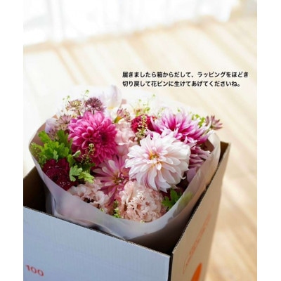 【毎月定期便】芸西村産季節のおすすめ生花花束　初回花瓶付　毎回延命剤付【t157tmf】　全3回