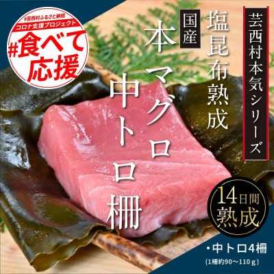 芸西村本気シリーズ!『塩熟成昆布〆本マグロ(中トロ)柵』【KGP019】