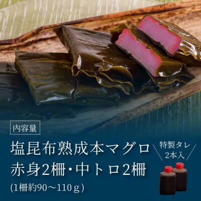 芸西村本気シリーズ!『塩熟成昆布〆本マグロ(赤身&中トロ)セット柵』【KGP021】