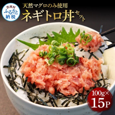 天然マグロのタタキ丼セット (100g×15パック)【KGP074】