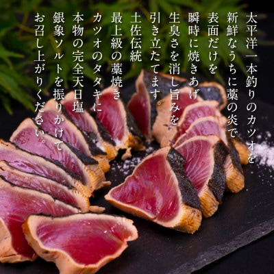 【毎月定期便】極カツオのたたき(3~4人前)田野屋銀象ソルト(天日塩)付【t076kgp】全3回