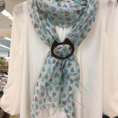 天然木のストールリング 猫 母の日 プレゼント 敬老の日 ギフト ねこ 雑貨 F4F-7998