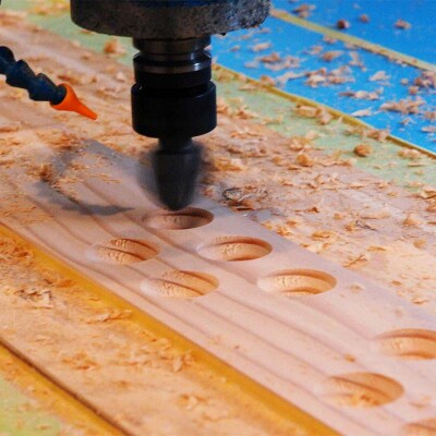 つぶ下駄 3個穴 盛付台 木製 カラマツ 盛付皿 つぶ下駄 木皿 F4F-8182