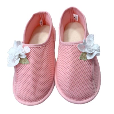 室内シューズ ピンク (前閉じ) L Lサイズ 入院用 介護用 靴 母の日 ギフト F4F-8156