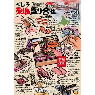 くしろ刺身 盛り合わせ 鮪 まぐろ ほっけ ホッケ しめ鯖 サーモン 蟹 筋子 F4F-8275