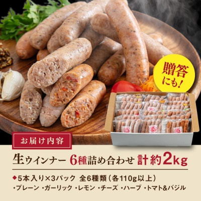 生ウインナー 約2kg(6種×15本) 糸島市/志摩スモークハウス[AOA046]