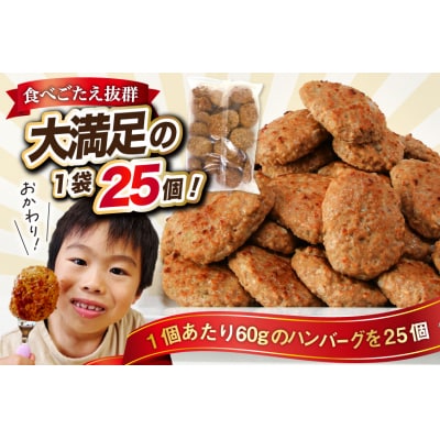 レンジで簡単 ハンバーグ 25個 総重量1.5kg  [オサベフーズ 20564090]
