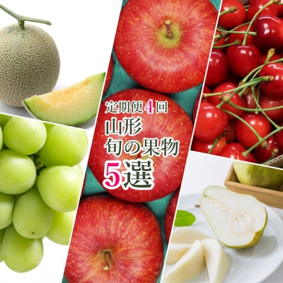 【2026年発送】果物定期便4回(さくらんぼメロンシャインマスカットりんご洋梨)_H149(R8)