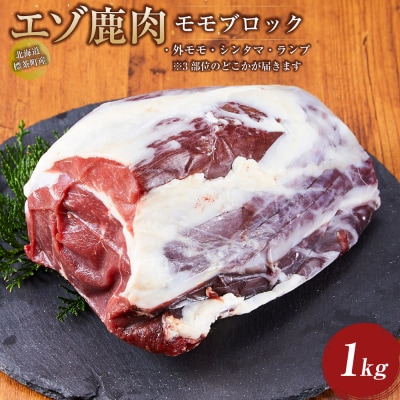 北海道 標茶町産 エゾ 鹿肉 モモ ブロック 1kg