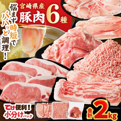 ≪宮崎県産≫豚肉6種＼てげスゲーセット/合計2kg 肉 豚 豚肉 おかず 国産_T009-030