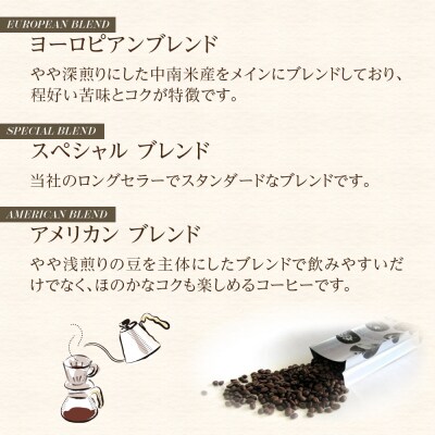ブラジルコーヒ　人気ブレンド3種セット(挽き)【CD002】 