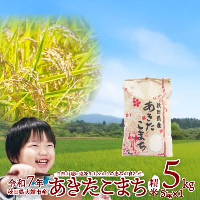 【令和7年産】あきたこまち(精米)5kg(5kg×1袋)