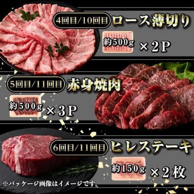 <定期便・全12回(連続)>鹿児島黒牛 満足定期便・贅沢満喫セット　G01005