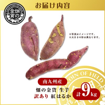 畑の金貨　生芋　訳あり紅はるか9kg　K181-007