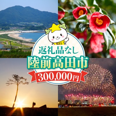【返礼品なし】 岩手県陸前高田市への応援寄付金 1口 300,000円