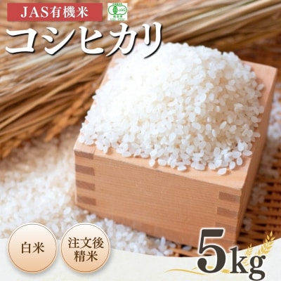 JAS有機米 コシヒカリ 白米 5kg 令和7年産 精米 根本有機農園
