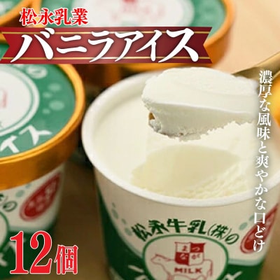 松永牛乳(株)のバニラアイス12個【1102001】