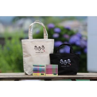 「はたらくぼく」刺しゅうトートバック&ランチトート&さをり織りコースター2枚【37001】