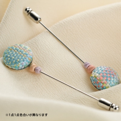 浮船の里・MIMORONEのハットピンブローチ シルク 絹【32001】