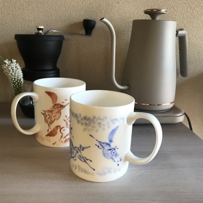 縁起物『左駒』マグカップペア【赤・青各1個】【0701401】