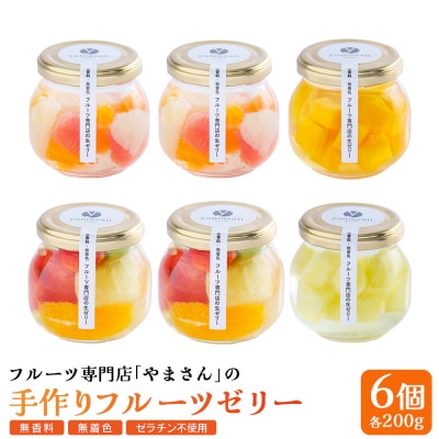 フルーツ専門店「やまさん」の手作りフルーツゼリー　おすすめ6個セット【71002】