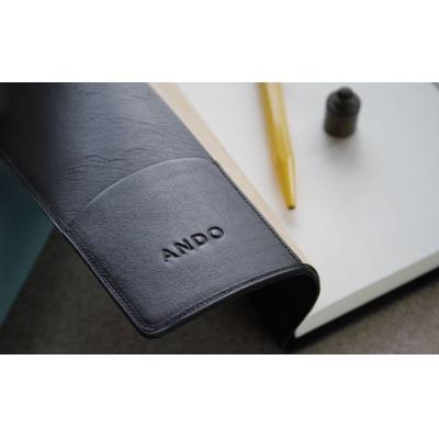 高級フレンチレザー ブックカバー ブラック カーフ | カーフレザー 文庫本サイズ 牛革 レザー