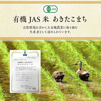 《定期便3ヶ月》【白米】JAS有機米 きみまちこまち 5kg   [No.5335-1208]