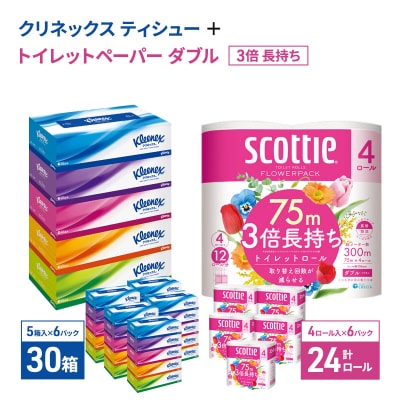 ティッシュ トイレットペーパー 日用品セット クリネックス スコッティ[No.5704-0887]