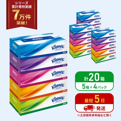 ティッシュ クリネックス ティシュー 5箱入×4P ティッシュペーパー [No.5704-1035]